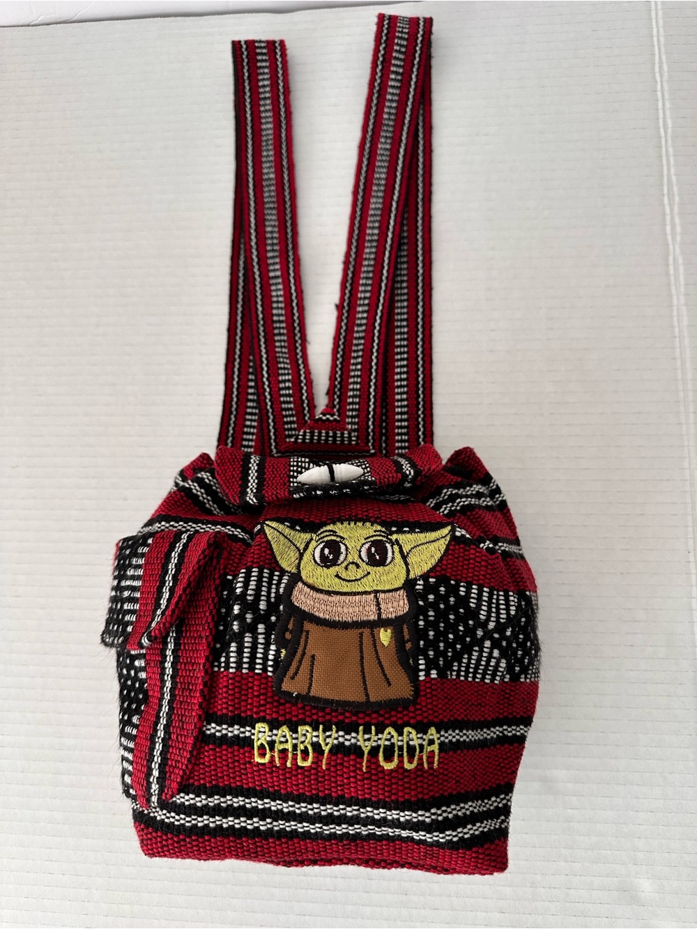 Baby Yoda Red Woven Crossbody Bag